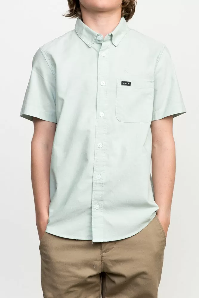 RVCA That'll Do Oxford Short Sleeve Boys Shirt - Oxford Blue