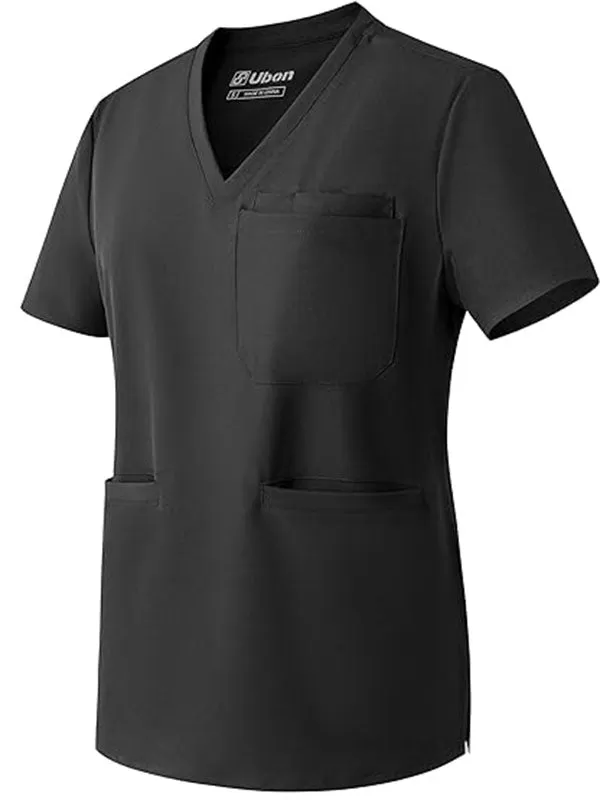 Scrubs Top for Women, V Neck Medical Uniform Shirts, Soft Stretch Workwear Easy Care with 4 Pockets