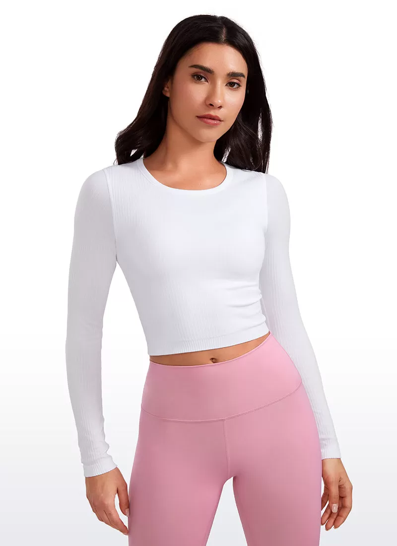 Seamless Ribbed Double Lined Cropped Long sleeves