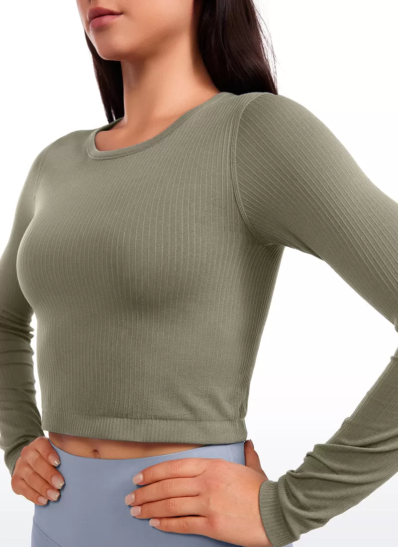 Seamless Ribbed Double Lined Cropped Long sleeves