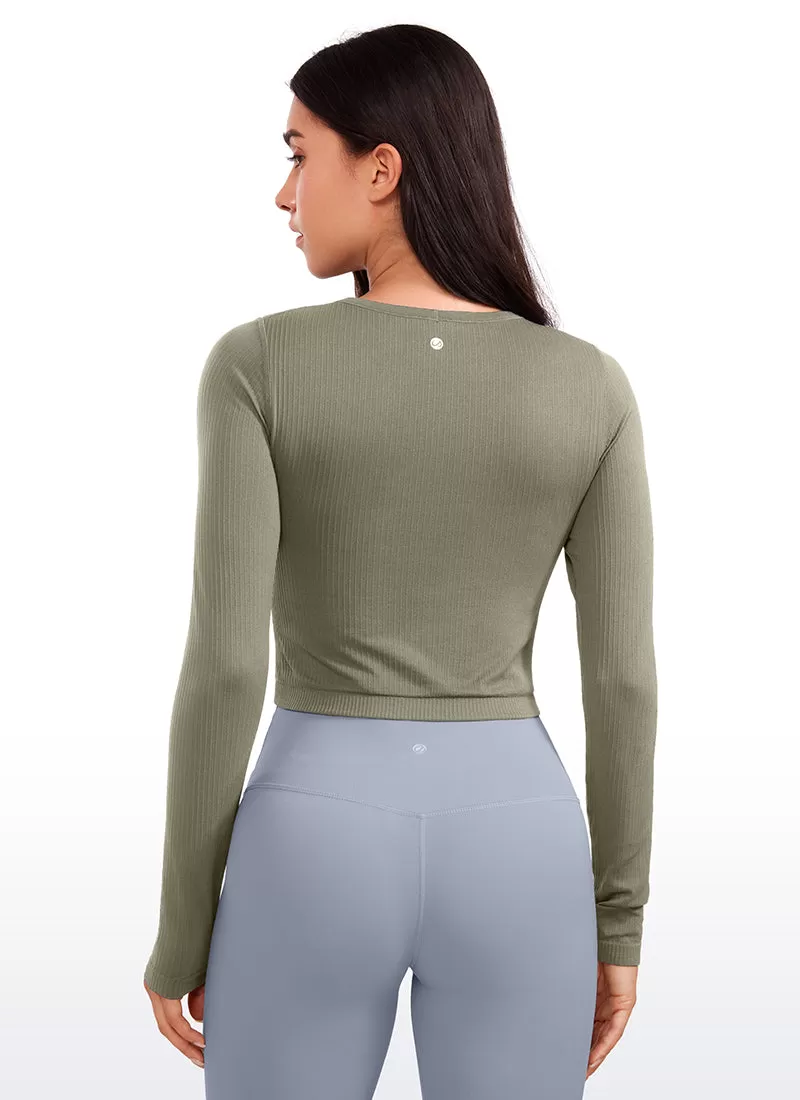 Seamless Ribbed Double Lined Cropped Long sleeves