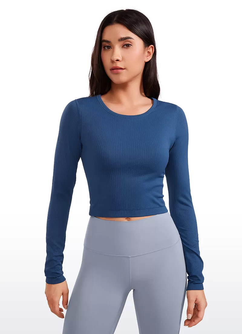 Seamless Ribbed Double Lined Cropped Long sleeves