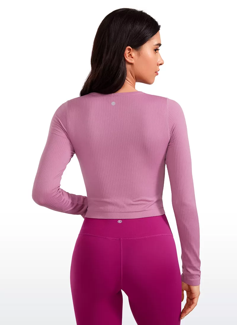 Seamless Ribbed Double Lined Cropped Long sleeves