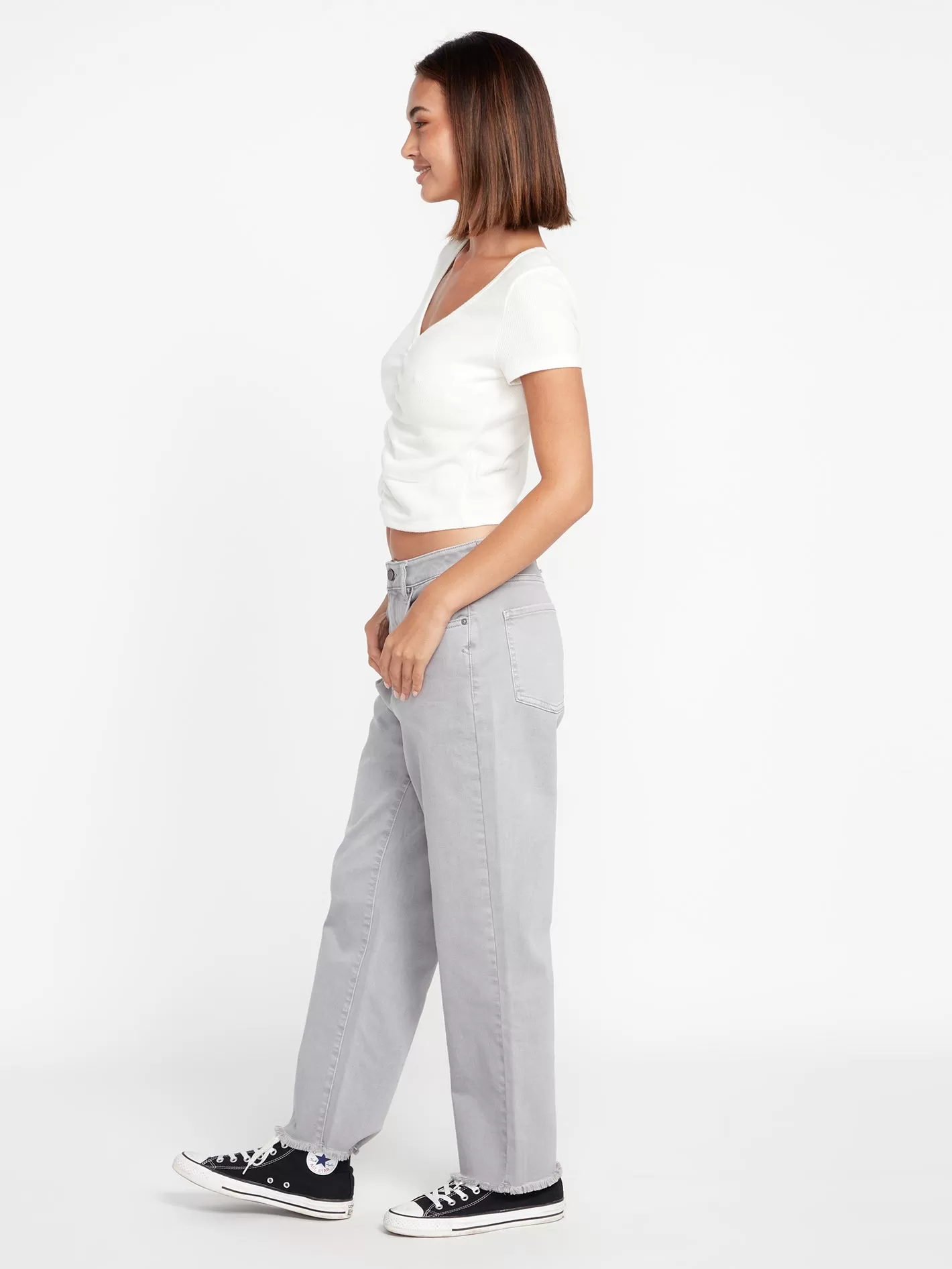 Stone Step High Rise Pants - Moonbeam