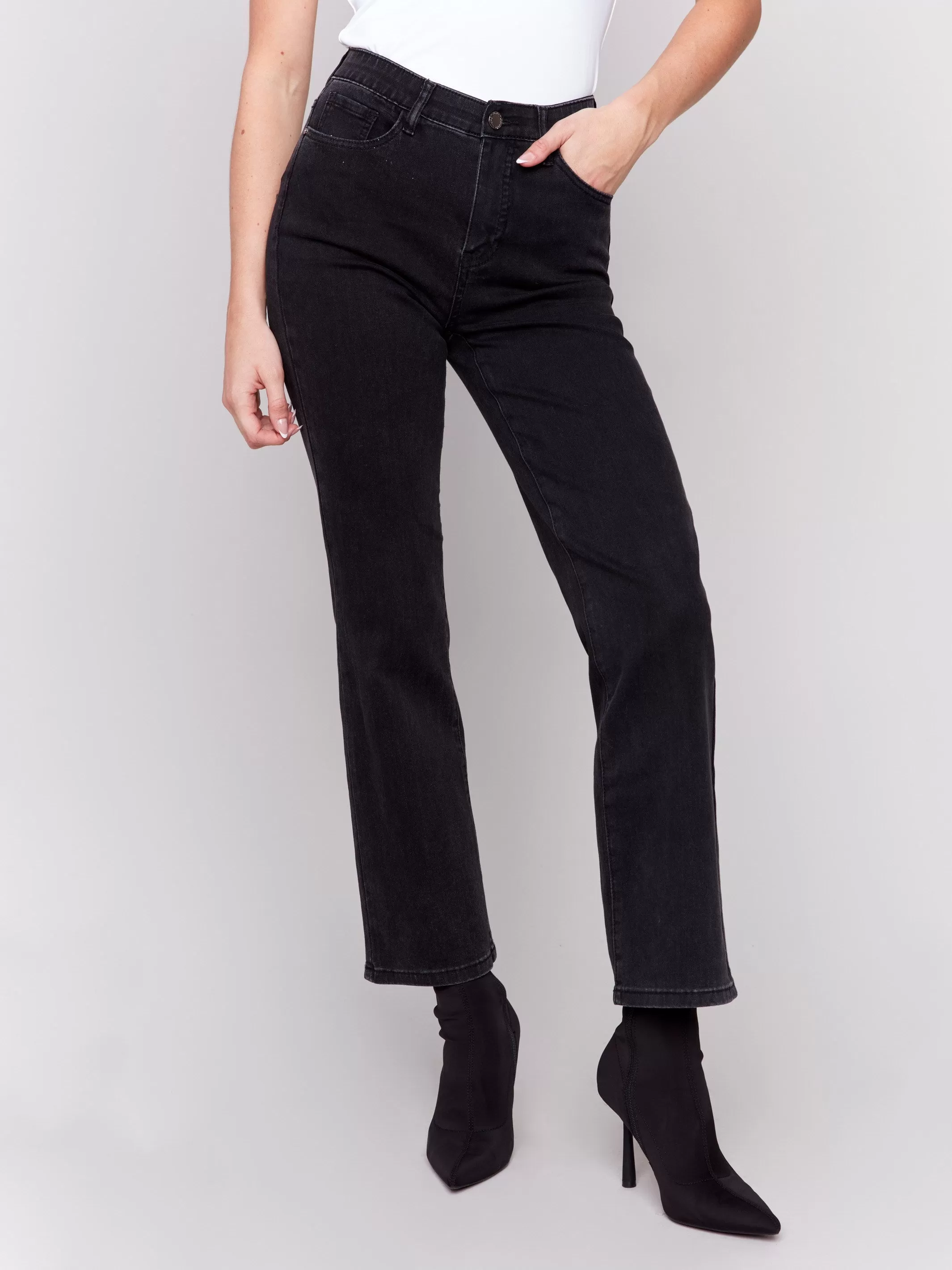 Straight Leg Jeans - Charcoal