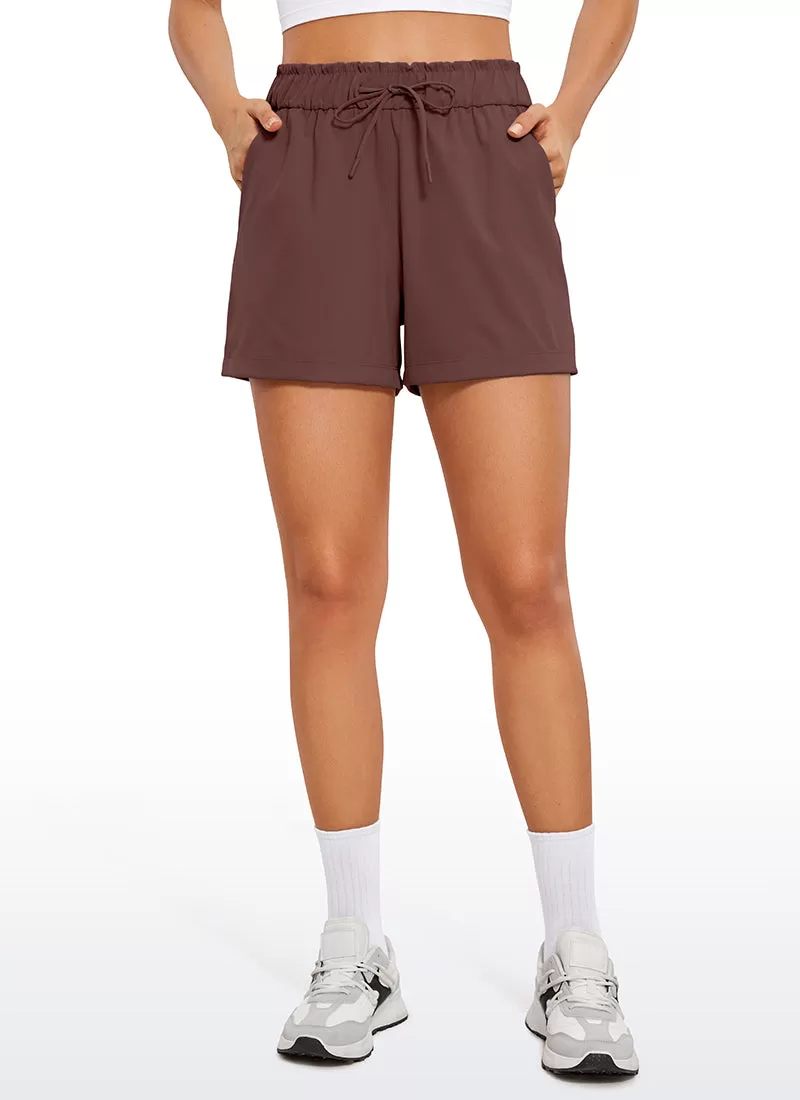 Stretch High-Rise Drawstring Shorts with Pockets 2.5"