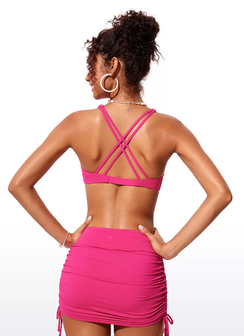 Sunshine V Neck Bikini Twist Front Tops Criss Cross Back