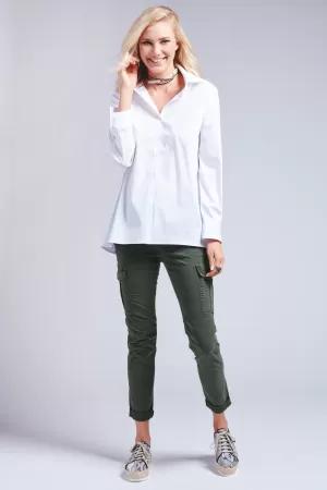 Trapeze Top Long Sleeve White