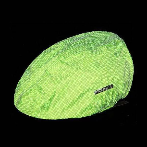 Waterproof Reflective Bike Helmet Cover in Flo Lime