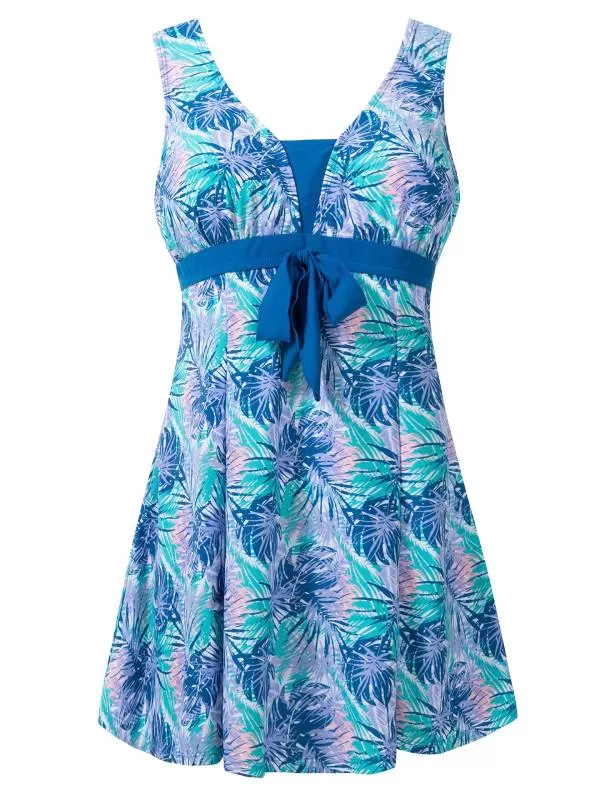 Women's Push Up One Piece Swimsuit Floral Slimming Swimdress