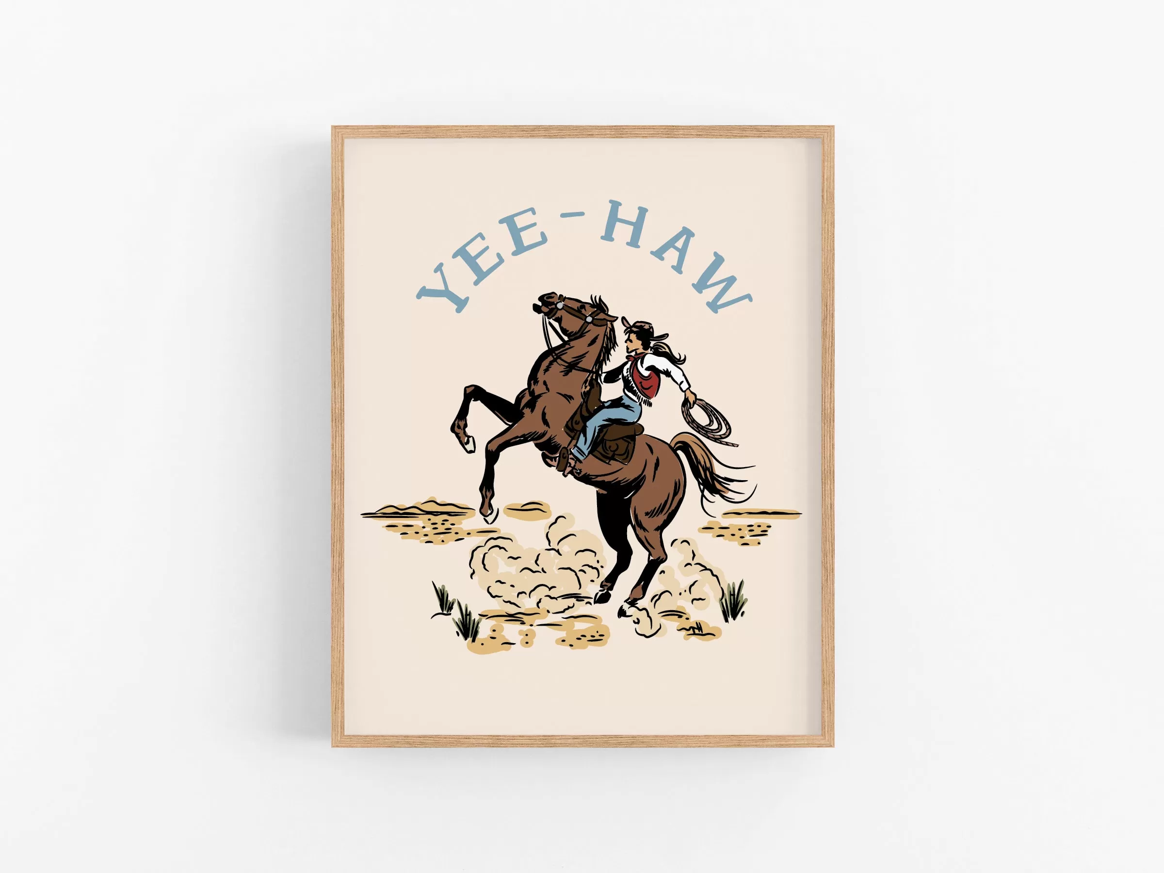 Yeehaw Cowgirl Art Print